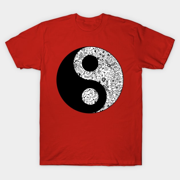 Floral YinYang T-Shirt by Olooriel